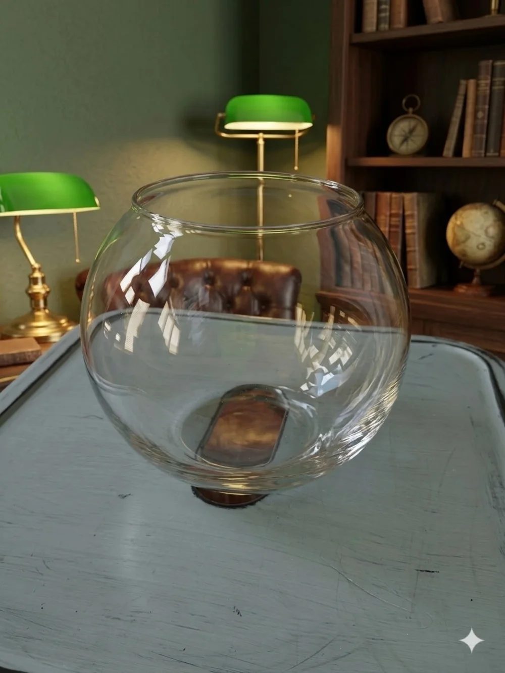 Clear Glass Bubble Bowl Vase Round Table Decor Centerpiece 5